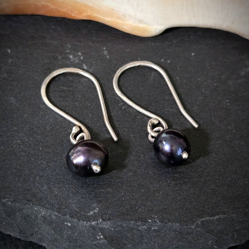 Black Freshwater Pearl Earrings