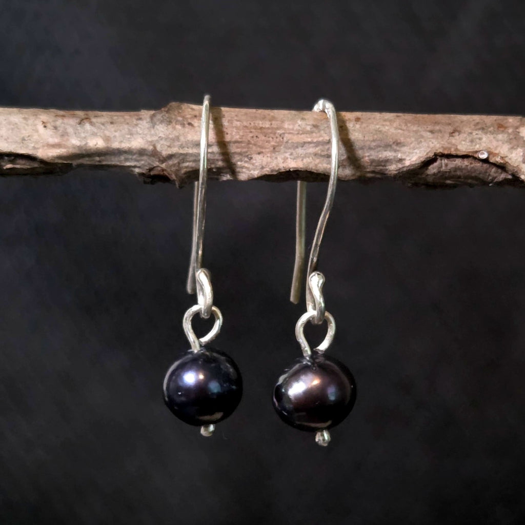 Black Freshwater Pearl Earrings