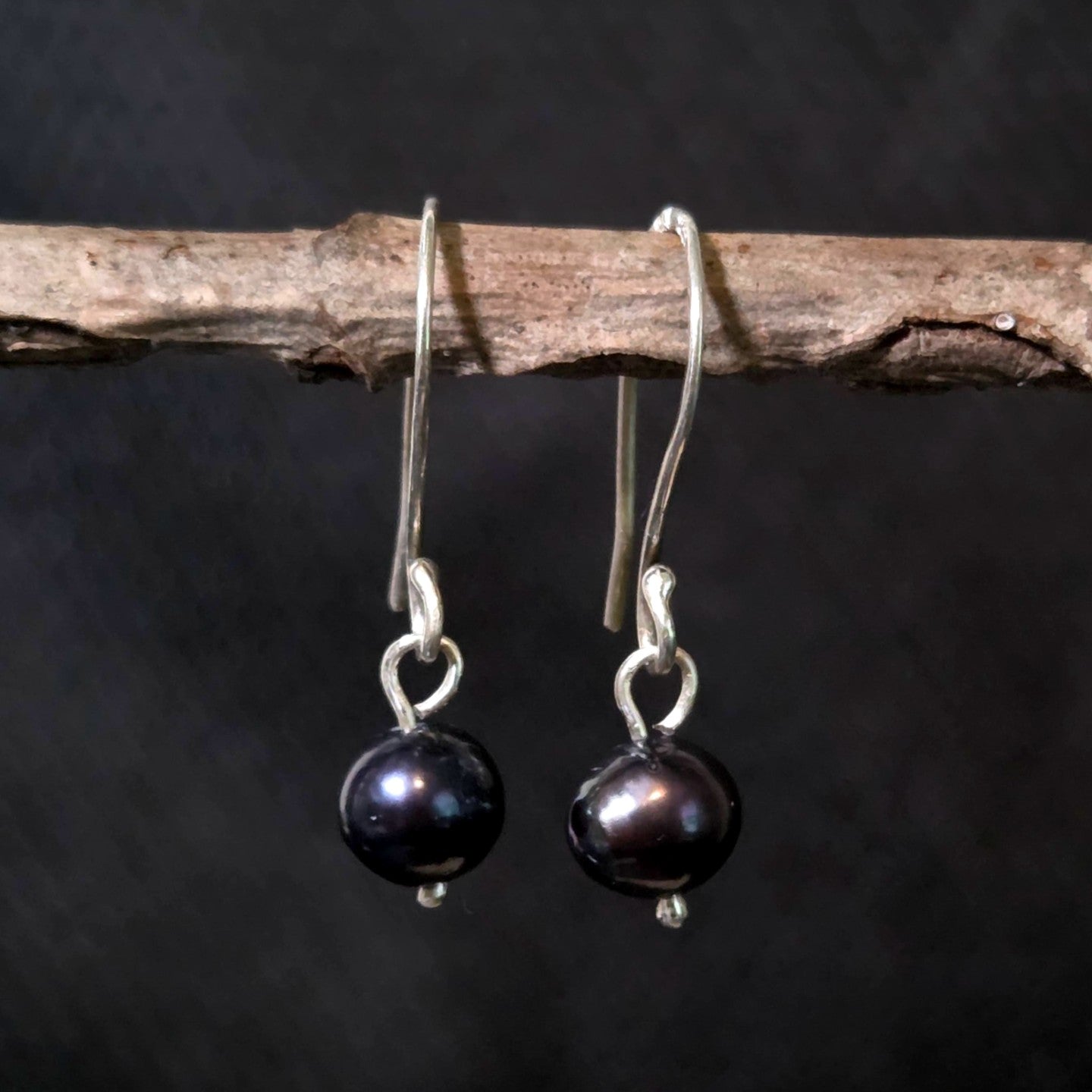 Black Freshwater Pearl Earrings