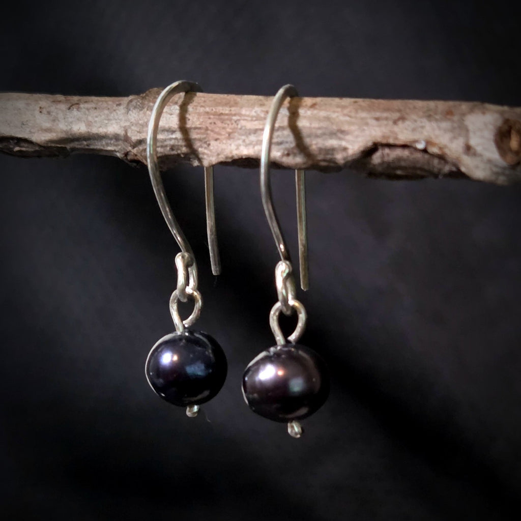 Black Freshwater Pearl Earrings