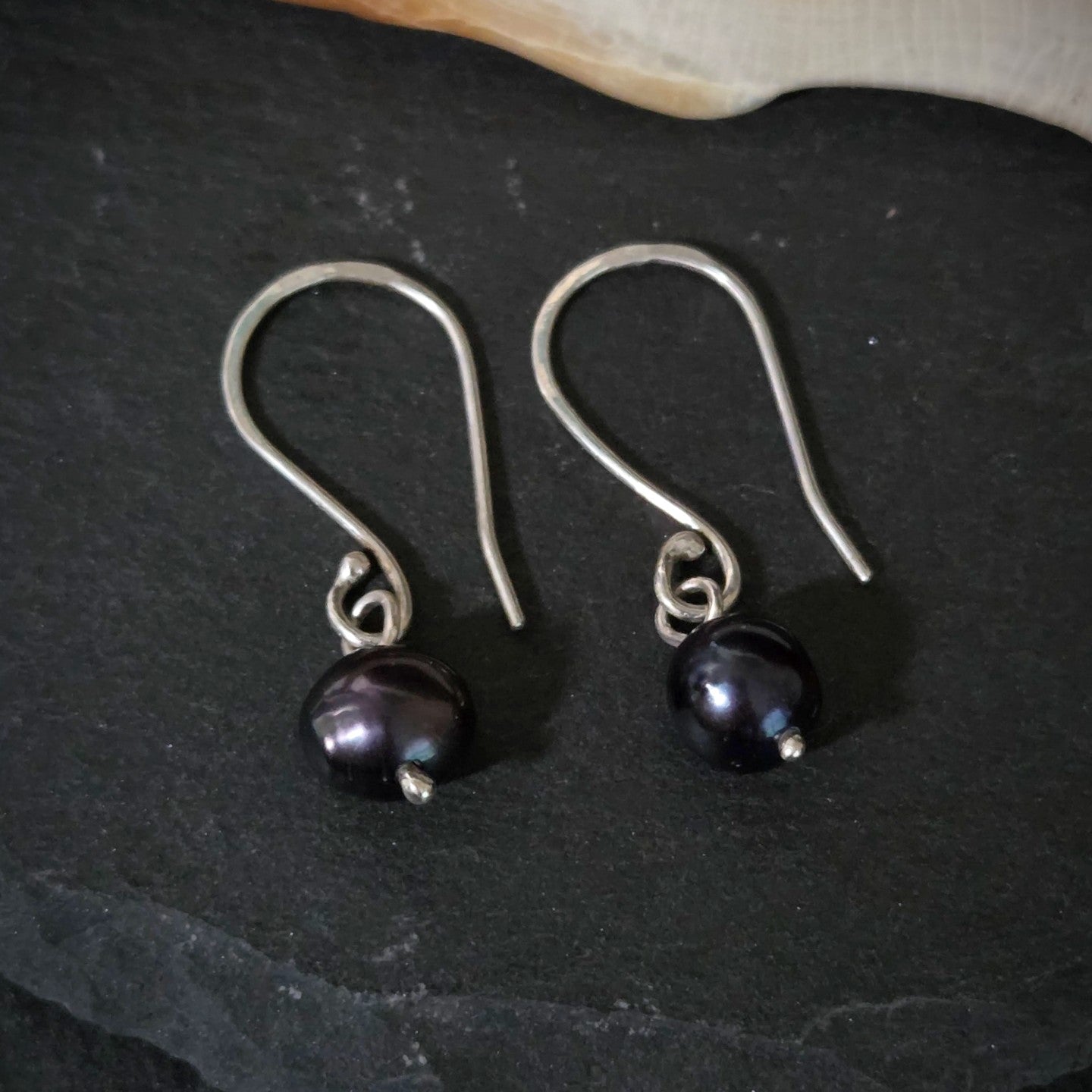 Black Freshwater Pearl Earrings