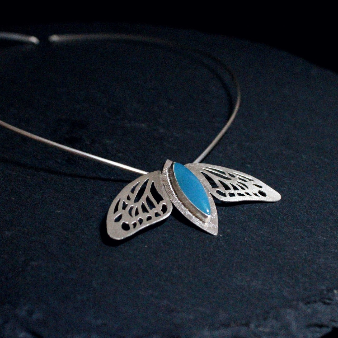Chalcedony Butterfly Collar