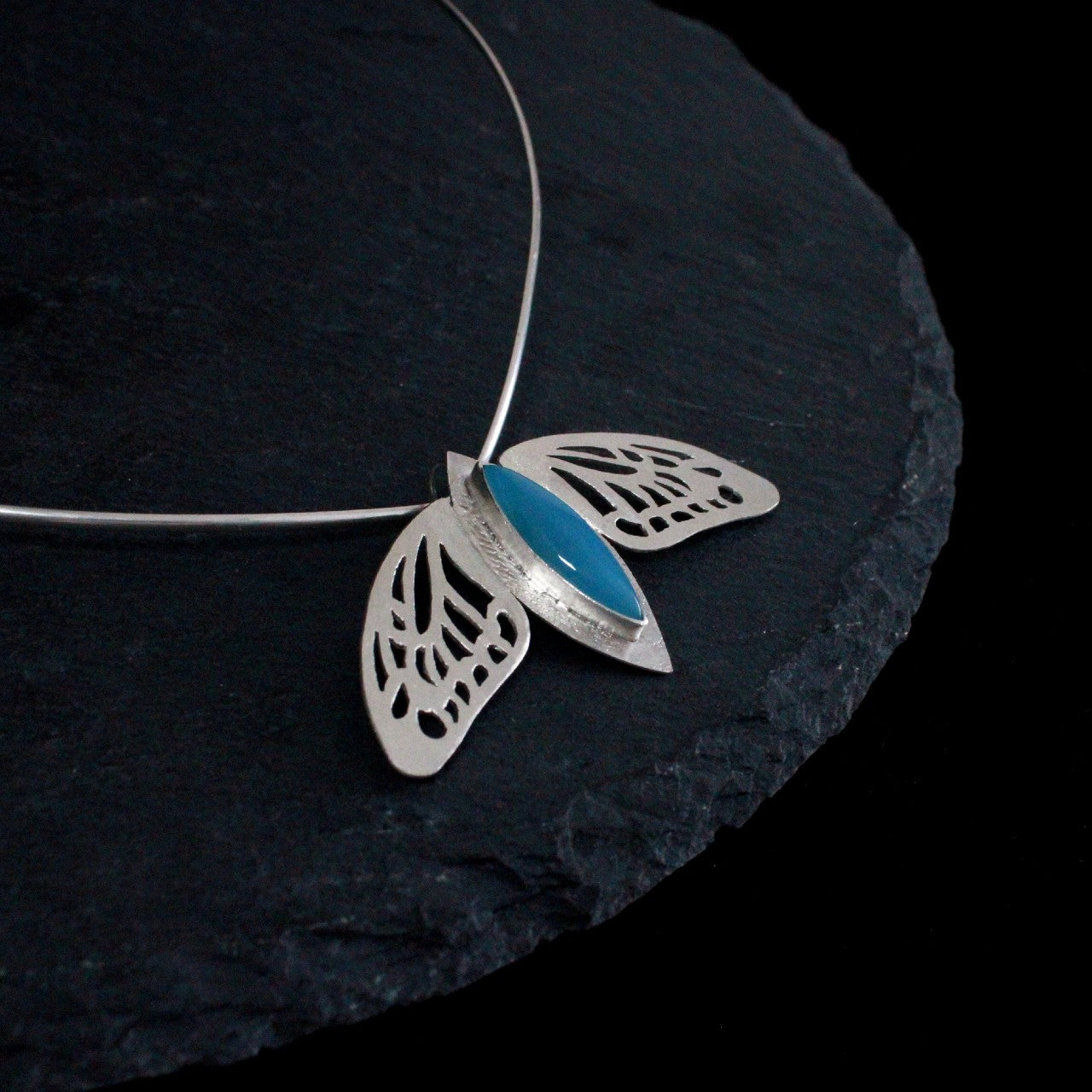 Chalcedony Butterfly Collar