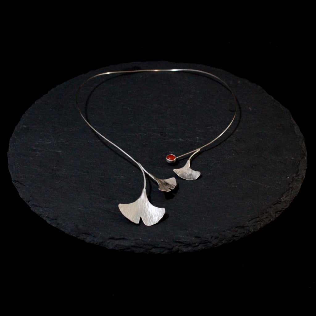 Carnelian Ginkgo Leaf Collar