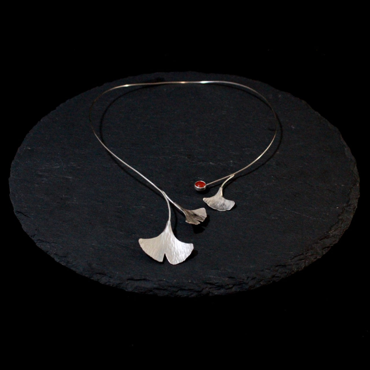 Carnelian Ginkgo Leaf Collar