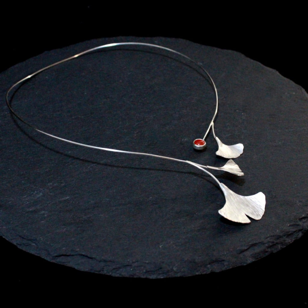 Carnelian Ginkgo Leaf Collar