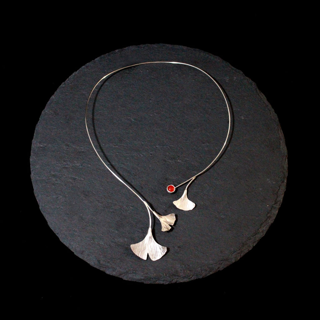 Carnelian Ginkgo Leaf Collar