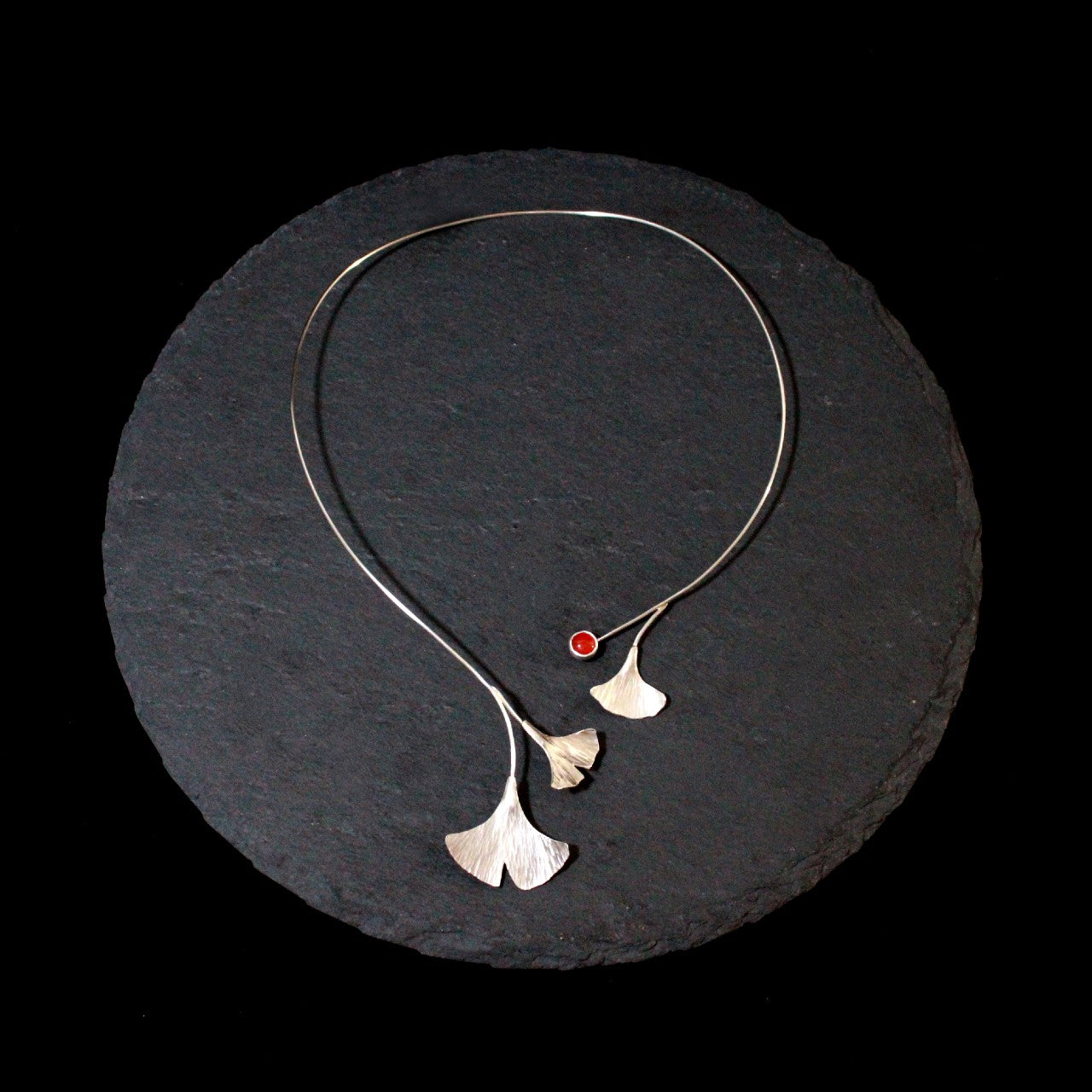 Carnelian Ginkgo Leaf Collar