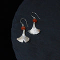 Carnelian Ginkgo Leaf Earrings