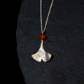 Carnelian Ginkgo Leaf Necklace