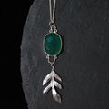 Chrysoprase Leaf Necklace