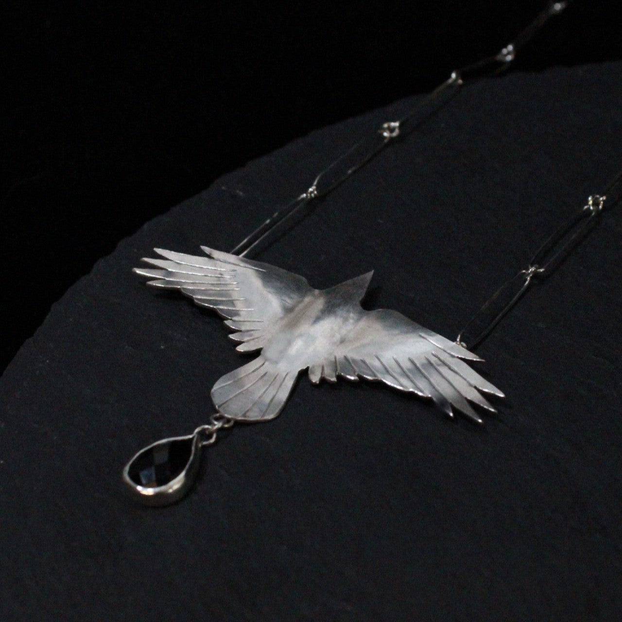 Black Onyx Crow Necklace – Ravena Metalworks