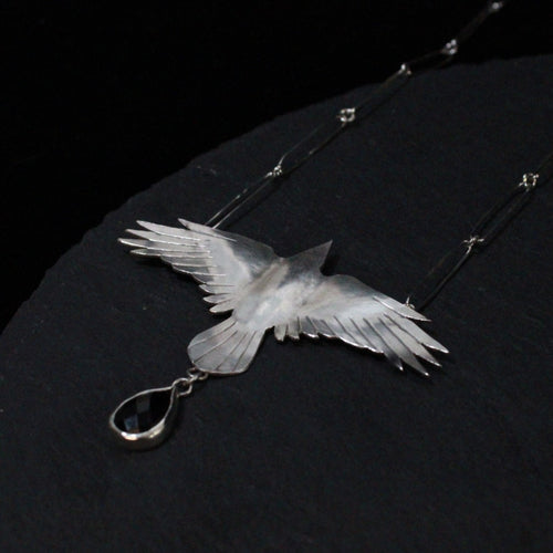 Black Onyx Crow Necklace