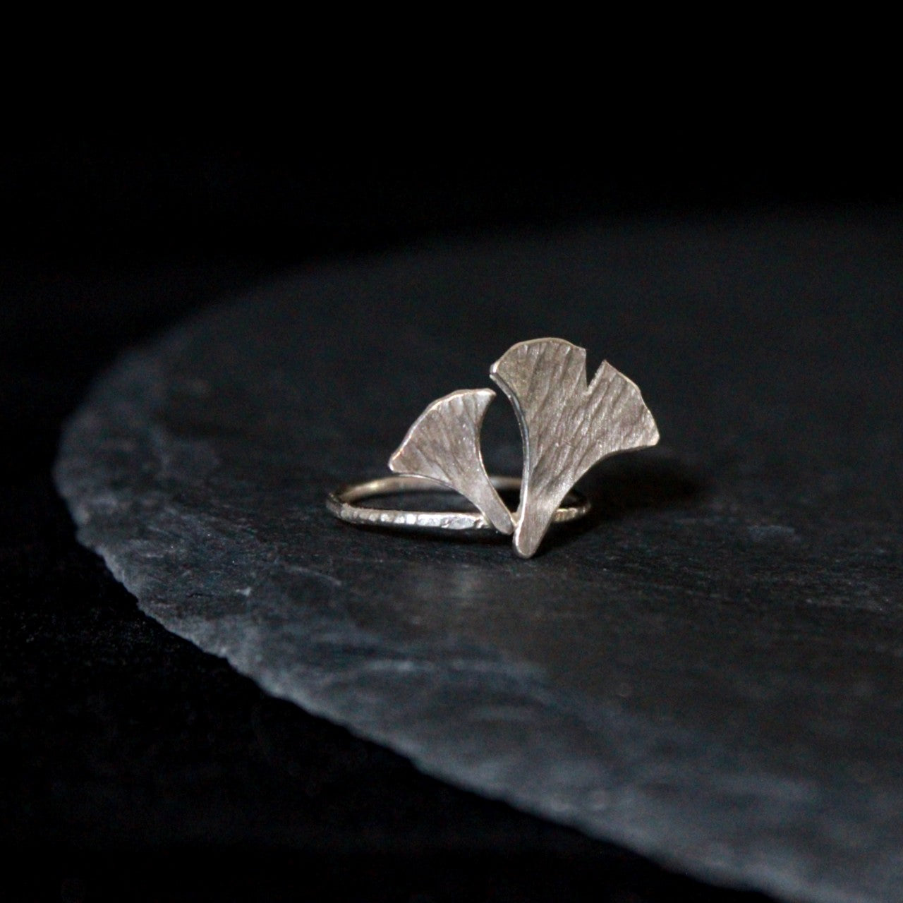 Double Ginkgo Leaf Ring