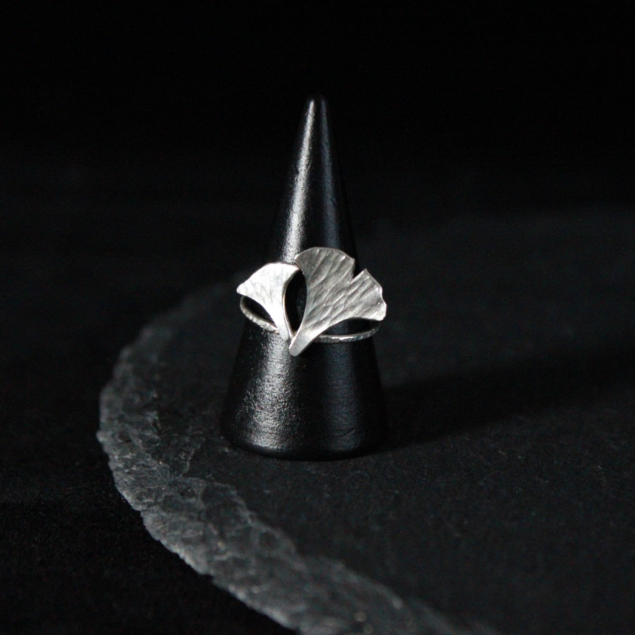 Double Ginkgo Leaf Ring