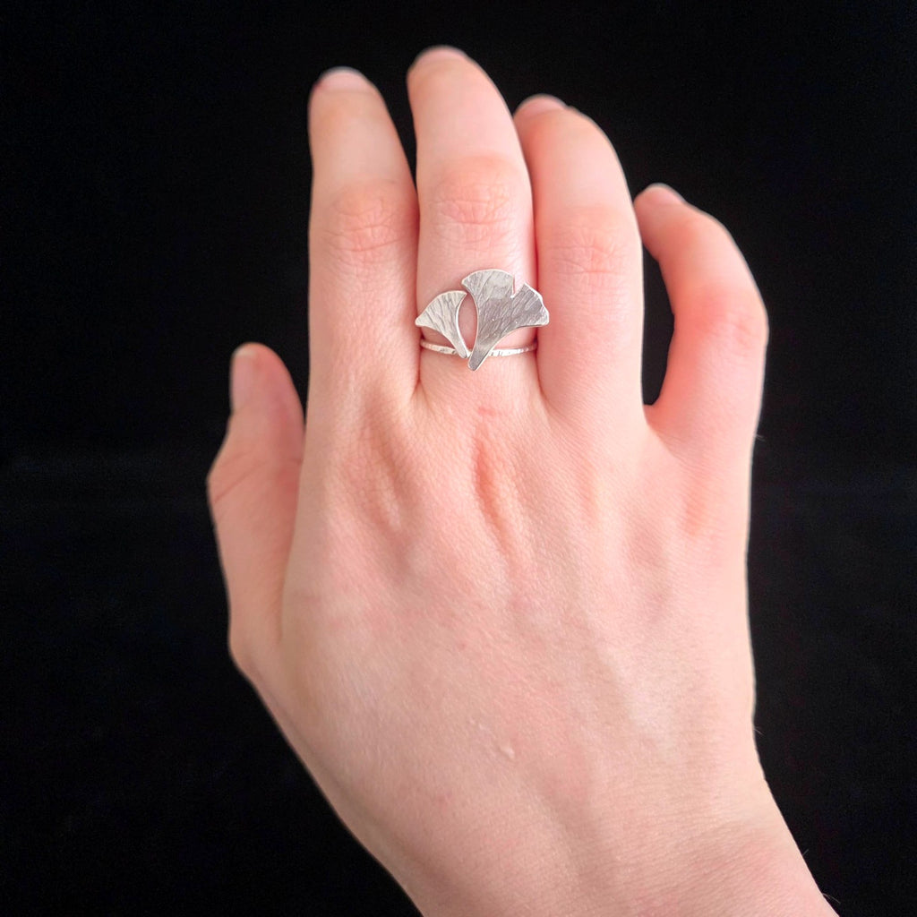 Double Ginkgo Leaf Ring
