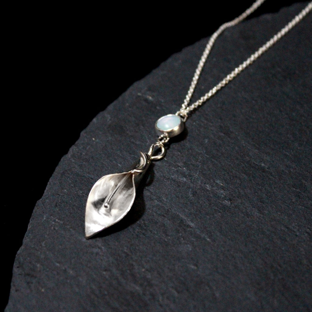 Opal Calla Lily Necklace