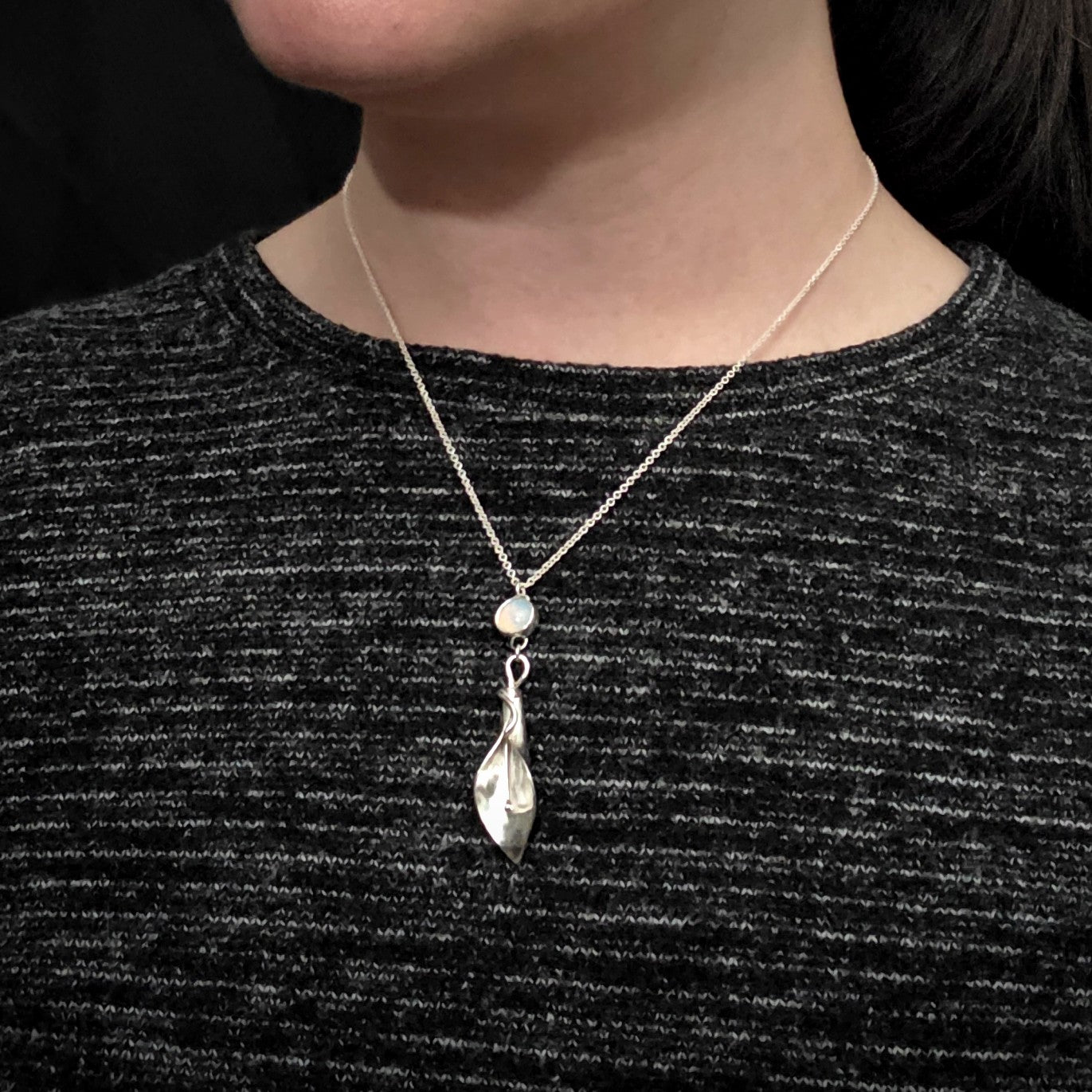 Opal Calla Lily Necklace