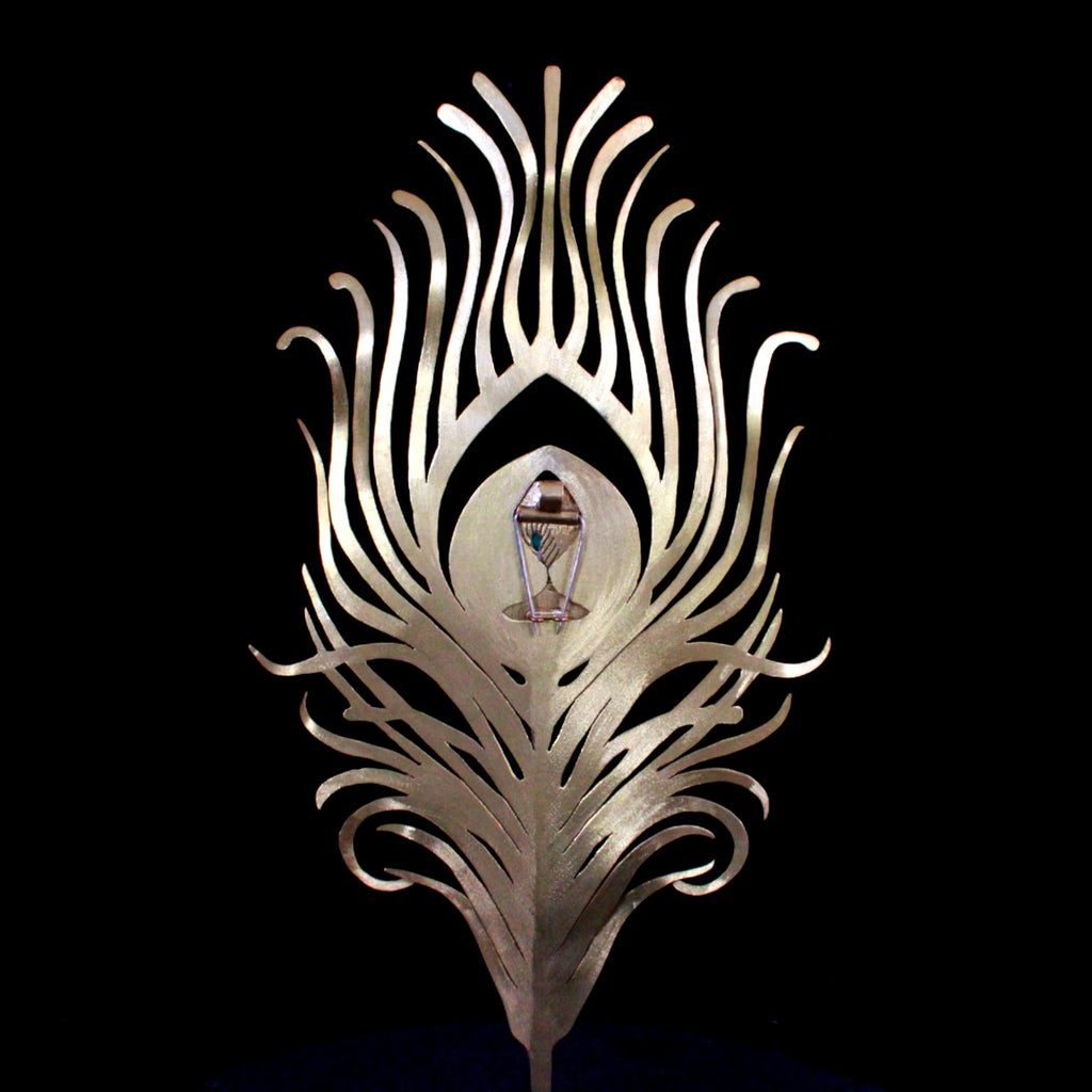 Malachite Peacock Sculpture Brooch