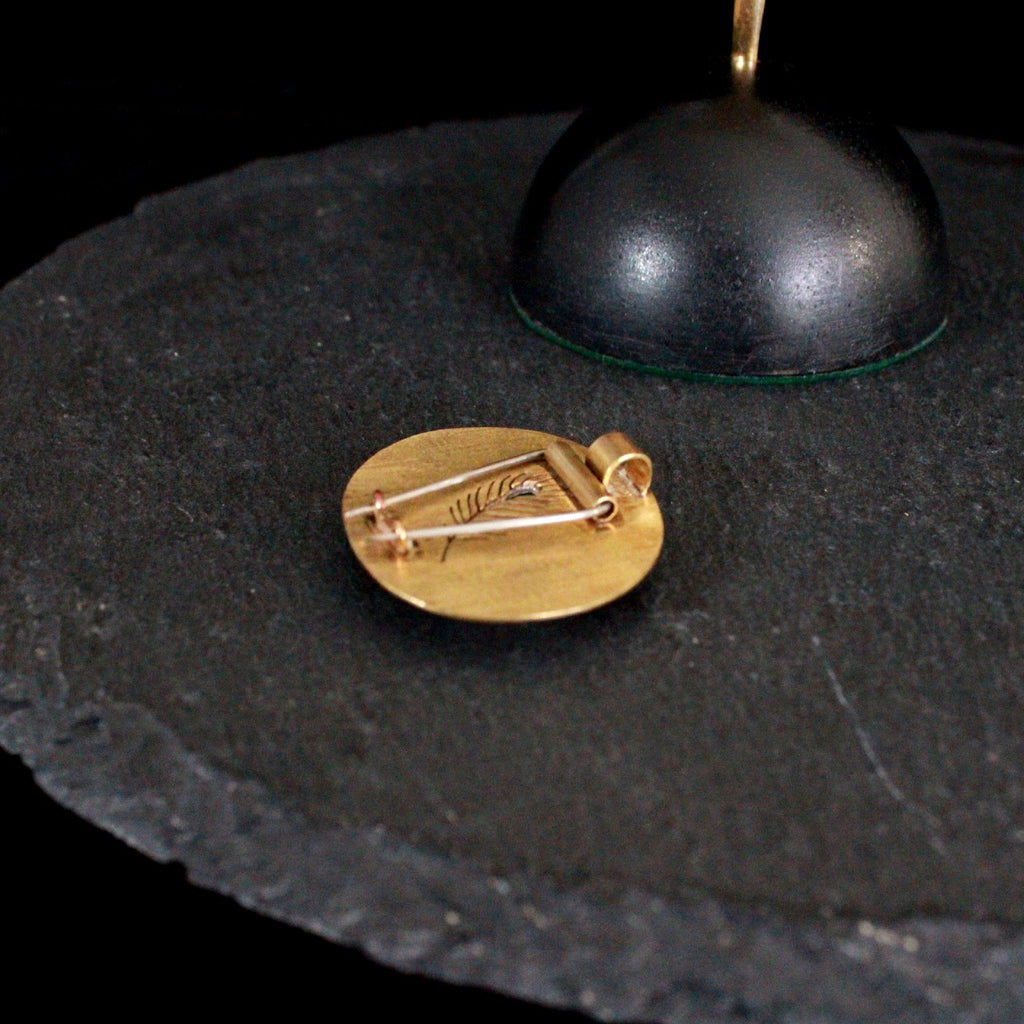 Malachite Peacock Sculpture Brooch