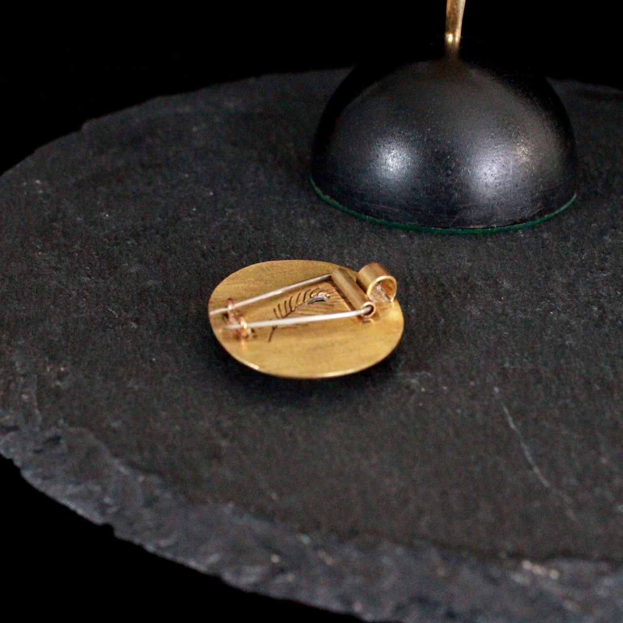 Malachite Peacock Sculpture Brooch