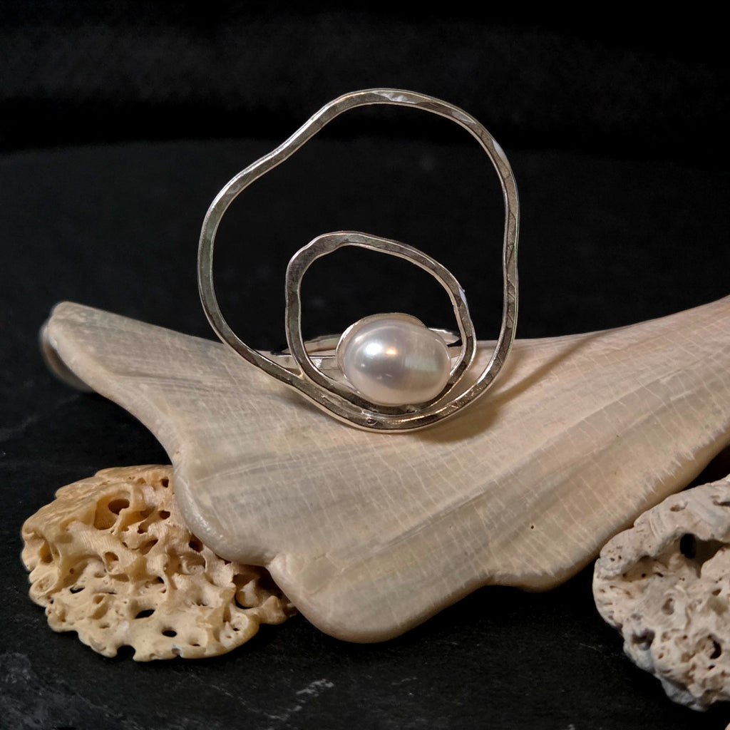 Freshwater Pearl Ripple Ring