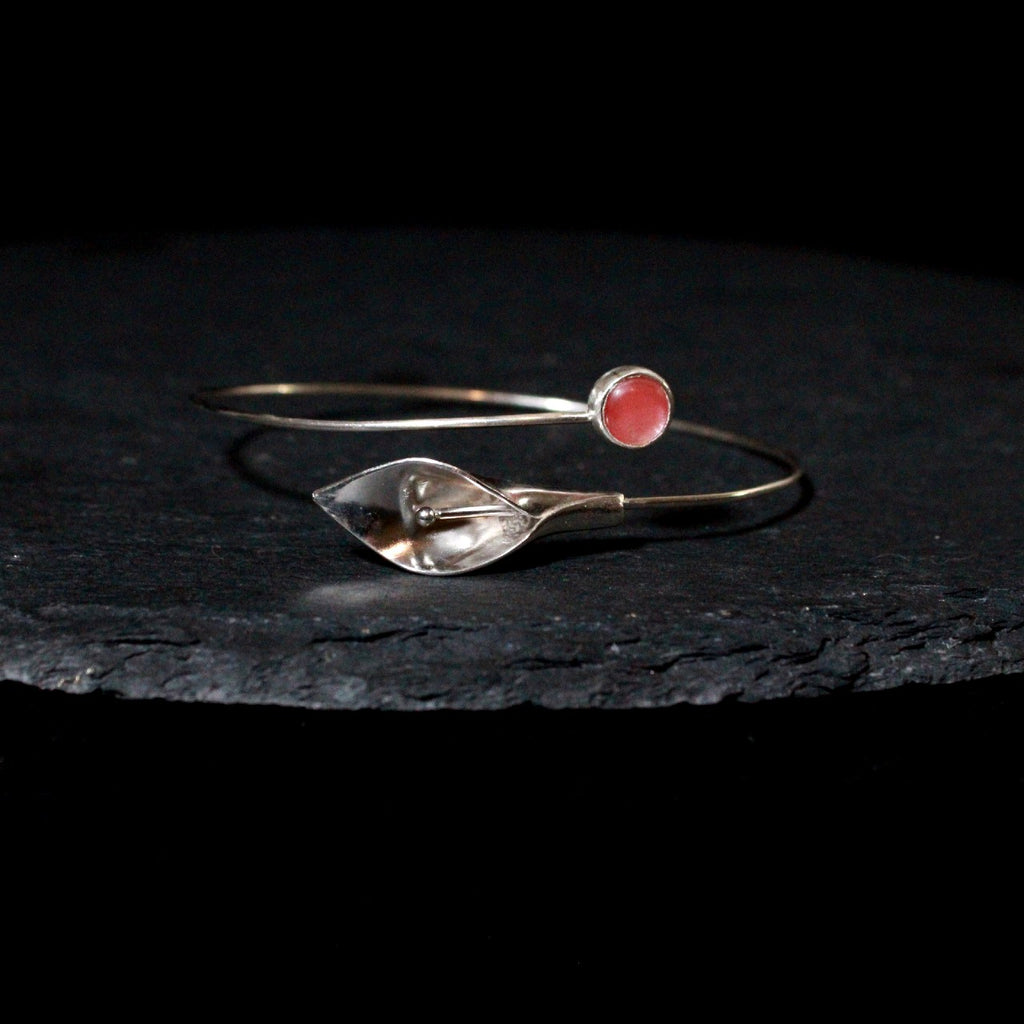 Rose Quartz Calla Lily Bracelet