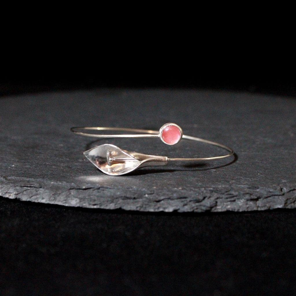 Rose Quartz Calla Lily Bracelet