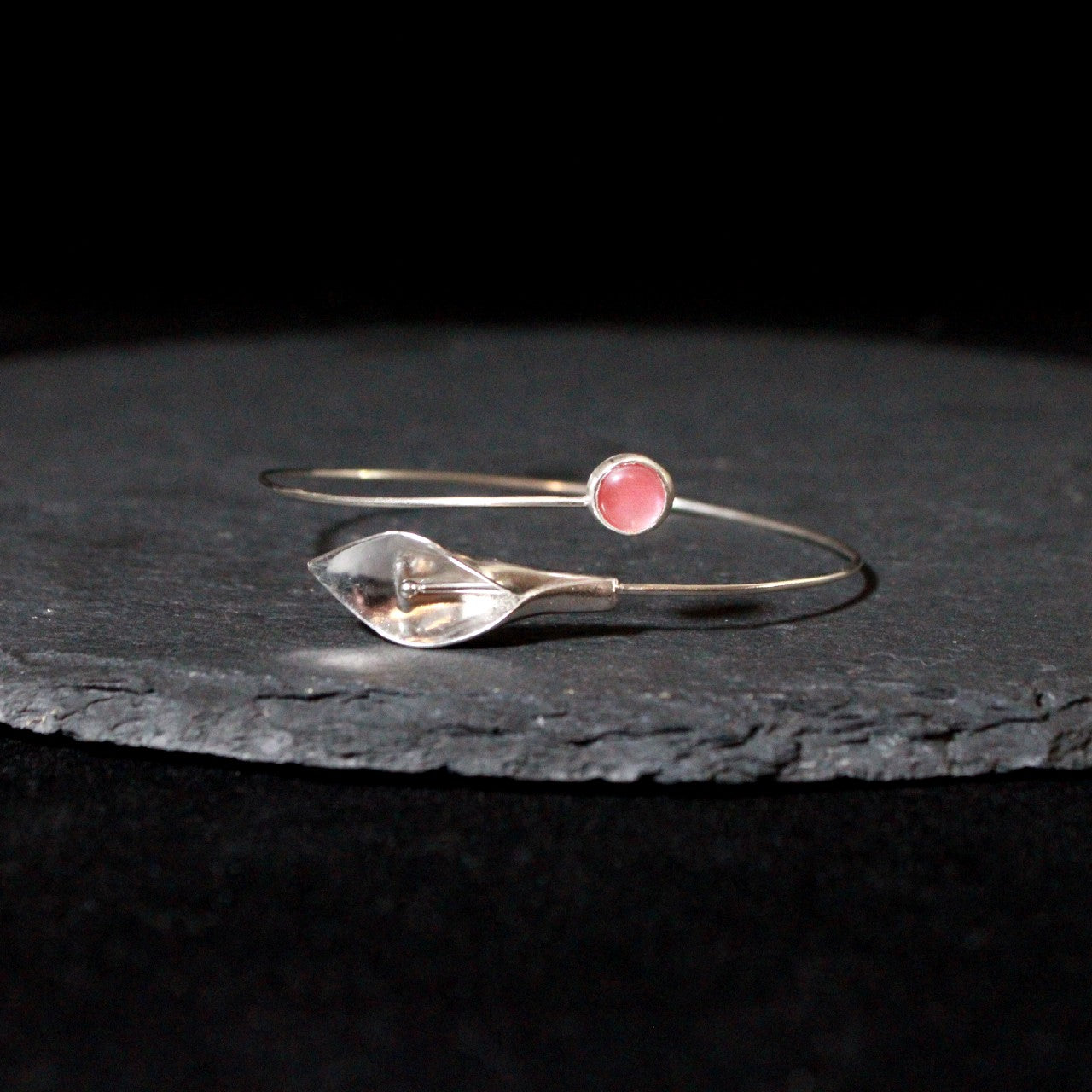 Rose Quartz Calla Lily Bracelet