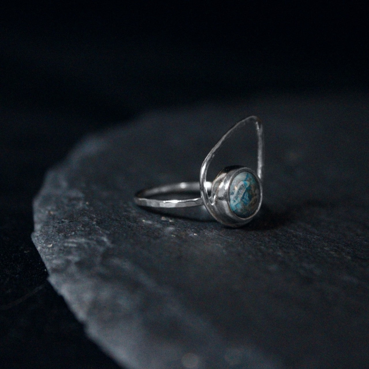 Chrysocolla Quartz Terra Ring