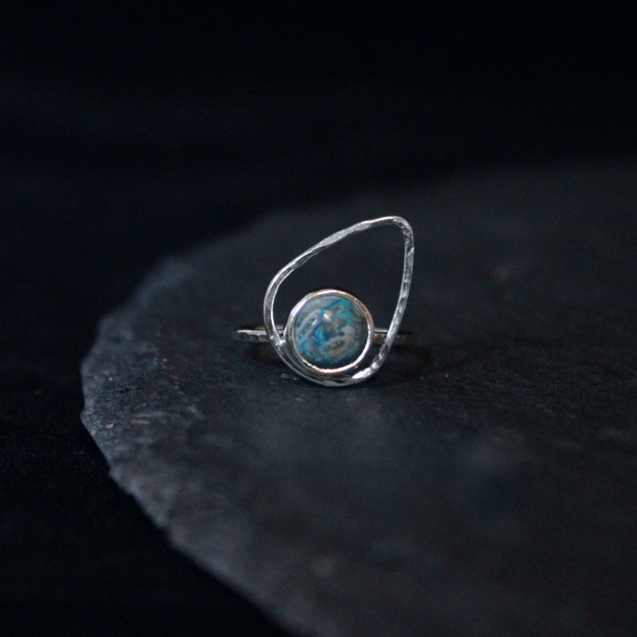 Chrysocolla Quartz Terra Ring