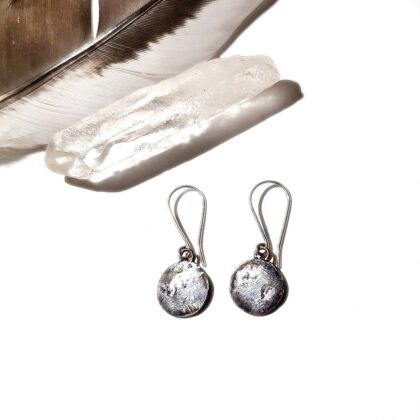 small dangle full moon earrings
