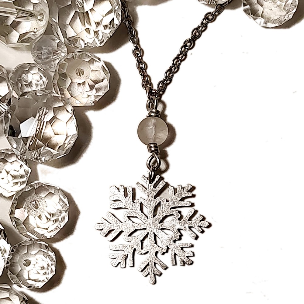 Snowflake Necklace - 925 Sterling Silver - Pendant Winter Snow Weather  Christmas | eBay