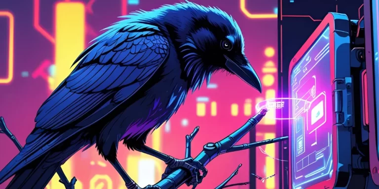 AI generated image of a crow with AI technology