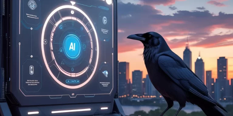 AI generated image of a crow with AI technology